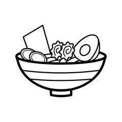 Ramen icon on white background