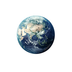 Fototapeta premium Earth globe viewed from space against a clean transparent background showing continents and oceans in high detail, Earth Globe from Space On transparent background