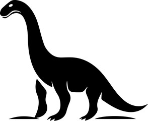 cute dinosaur black silhouette logo