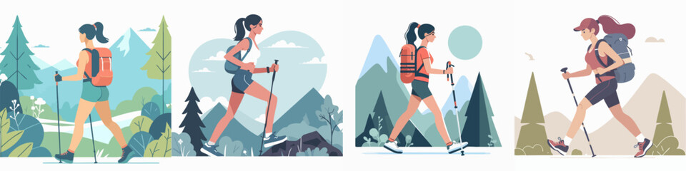 vector collection of a climber athlete