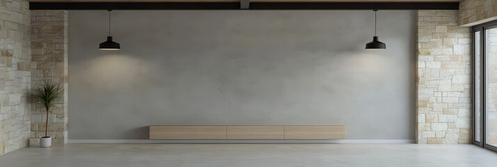 Modern interior design featuring a minimalist space with natural lighting in a contemporary room