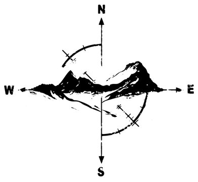 Berg Kompass silhouette