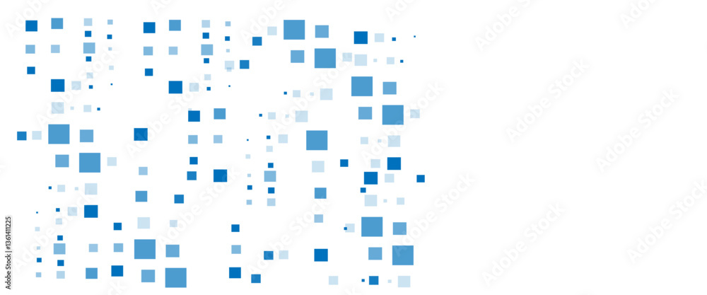 Poster vector squares white and blue technology pattern background.