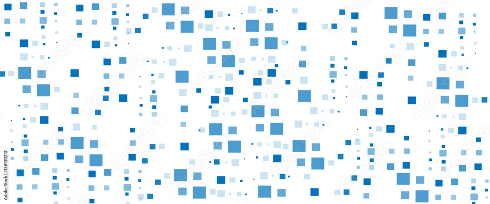 Poster vector squares white and blue technology pattern background.