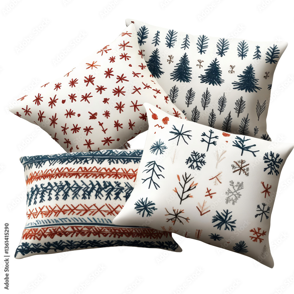 Poster scandinavian style cushions featuring intricate nordic patterns for cozy home decor, scandinavian st