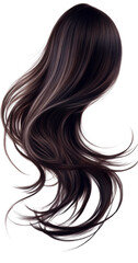 Close-up of a woman's hair showcasing beautiful texture and color in a natural setting with soft light enhancing features white isolate background