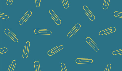 Cute paper clips pattern background vector design