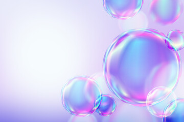 Abstract bokeh effect blurred background with geometric circle on gradient soft light pastel blue purple color for Graphic business digital design illustration template backdrop desktop wallpaper