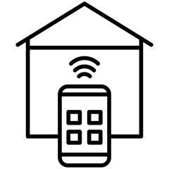 Automated Home Line Icon