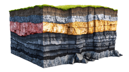 Earth's geological layering cross-section educational diagram for earth science learning