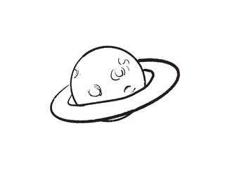 Illustration of an Space Saturn Handdrawn 
