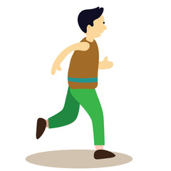 illustration of a man wearing a short t-shirt while jogging