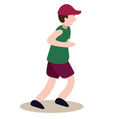 illustration of a man wearing a hat running