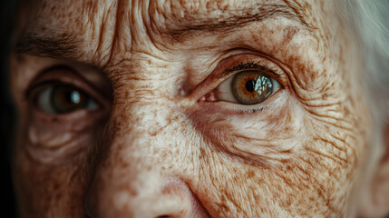 close up of an old man face