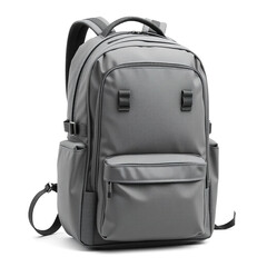 Fototapeta premium Gray Backpack Modern Travel Bag Stylish School Bag Casual Daypack Large Capacity Backpack