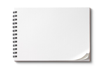 端のめくれた、長方形のスケッチブック。もしくはリングノート