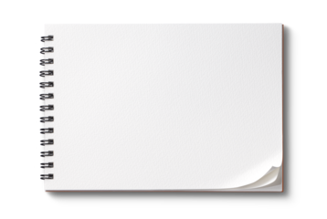 端のめくれた、長方形のスケッチブック。もしくはリングノート