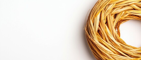 Rustic Woven Straw Circle Ring for Decorative Crafts Projects and Natural Seasonal Arrangements