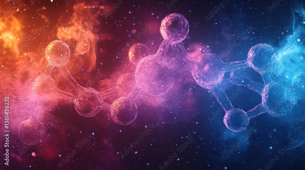 Poster cosmic nebula image showcasing a vibrant array of colors and gas clouds in the depths of space