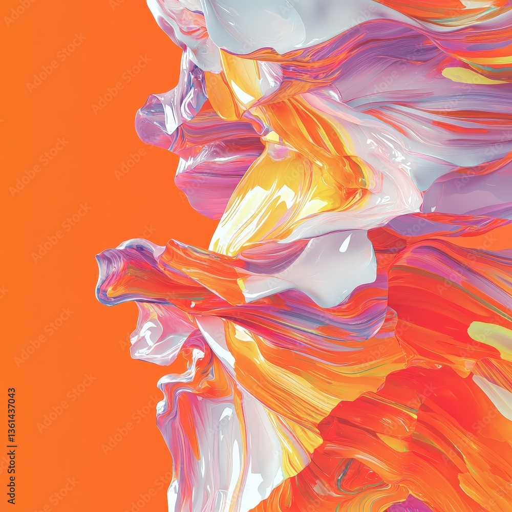 Poster portrait of a woman with a striking red background capturing emotion and intensity in expression