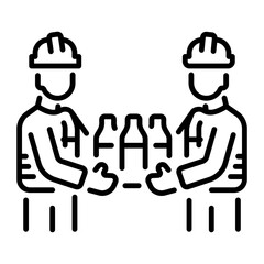 A linear style icon of an emergency firefighters 