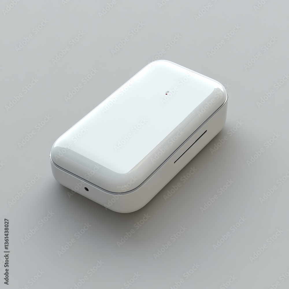 Aufkleber a minimalist white case: sleek design, simple elegance & smooth finish on grey background with a sma