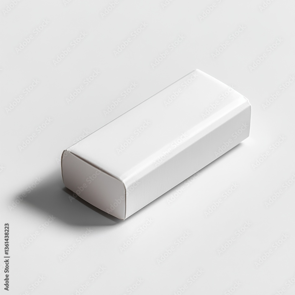 Poster blank white rectangular box mockup on clean background for product packaging and branding presentati