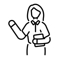 A linear style icon of an education volunteer 