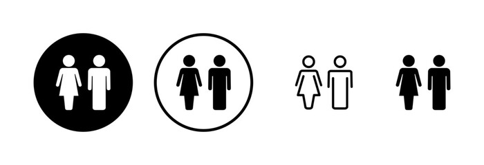Man and woman icon logo design. male and female sign and symbol. Girls and boys