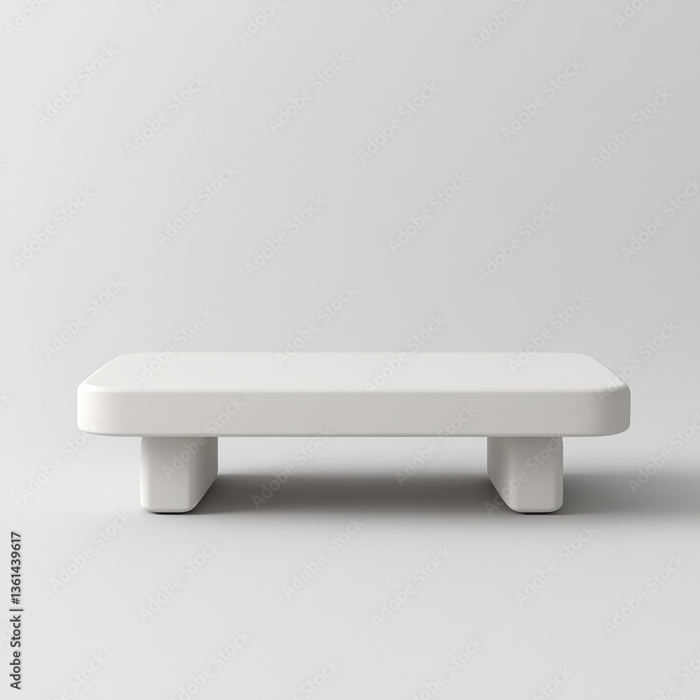 Aufkleber Minimalist White Display Platform: Modern Showcase for Products and Design Concepts