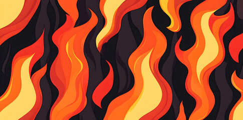 Fiery abstract art.  Warm oranges and reds against a dark background.