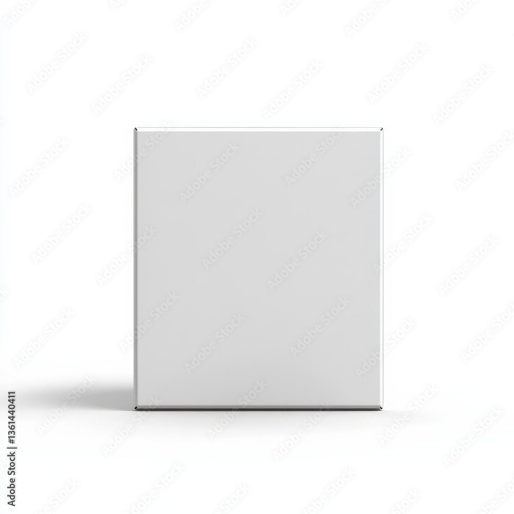 Poster plain white rectangular box mockup for product packaging & presentation on white background