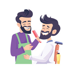 Barber’s Friendly Touch Vector Style illustration. Eps 10 File 
