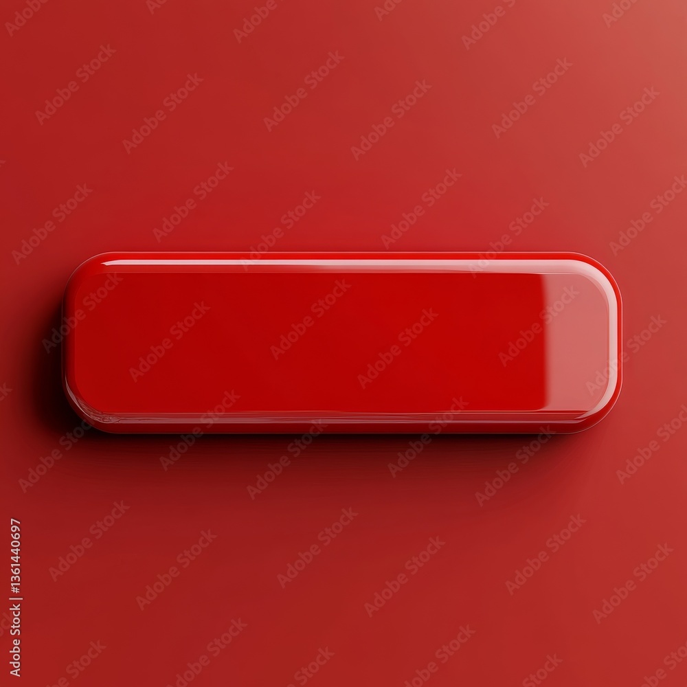 Aufkleber sleek red button: minimalist design with glossy finish on matching background for modern interface e