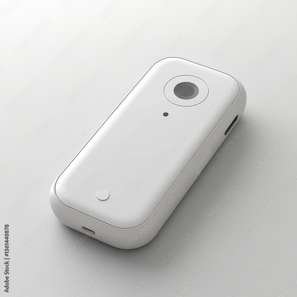 Aufkleber Sleek White Minimalist Device: Close-up view of modern technology featuring a clean design and smooth rounded edges.