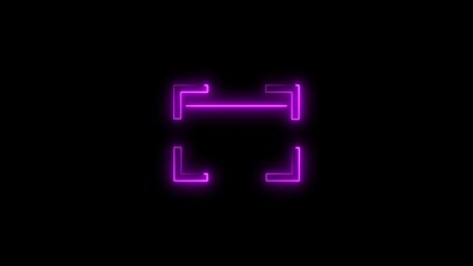 Scan QR code to loop neon bright magenta color 4k illustration on black background. 