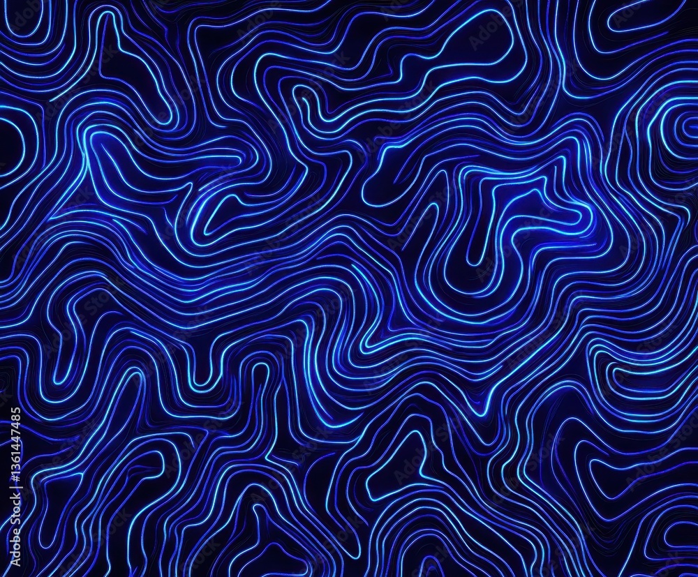Poster abstract flowing lines: an abstract, flowing pattern of vibrant blue lines creates a dynamic and cap