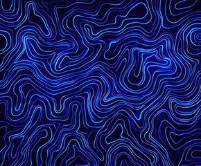 Naklejka premium Abstract Flowing Lines: An abstract, flowing pattern of vibrant blue lines creates a dynamic and captivating visual effect, suggesting movement and energy.