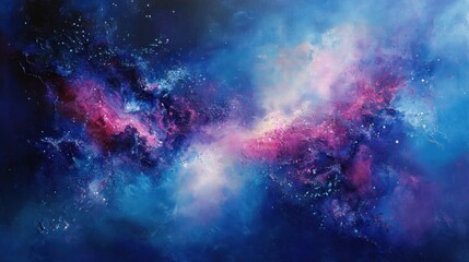 Un fondo abstracto en tonos de azul, morado y rosa, imitando una nebulosa en el espacio profundo. Pequenos destellos de estrellas y luces difusas dan un aspecto etereo y misterioso Ð¡ÐºÑ€Ñ‹Ñ‚ÑŒ