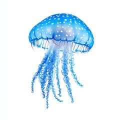 jellyfish on blue background