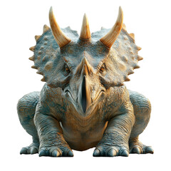 Fototapeta premium Triceratops dinosaur on a transparent background realistic studio environment