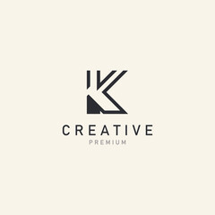 Fototapeta premium Initial K Letter Logo Modern minimalist design alphabet template