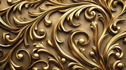 Elegant Gold Scrollwork Design for Classic Interiors