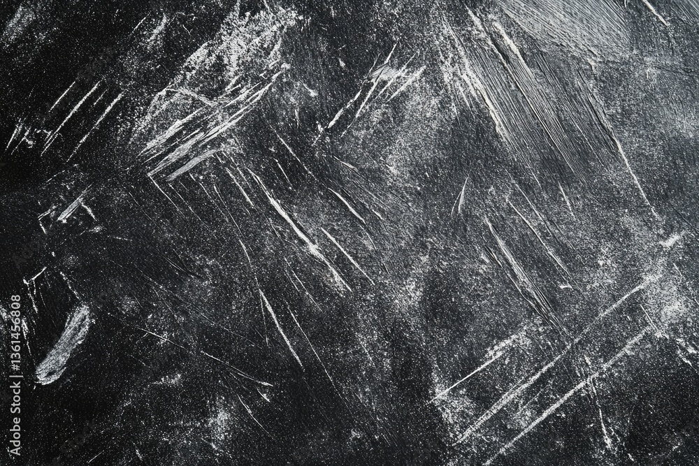 Aufkleber abstract black and white texture with scratch marks and dust, creating a gritty, distressed look.