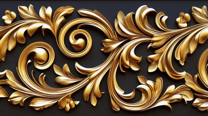 Elegant Golden Scrollwork Divider Design