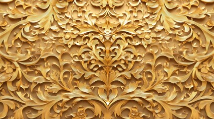 Intricate Golden Filigree Design Cut Out