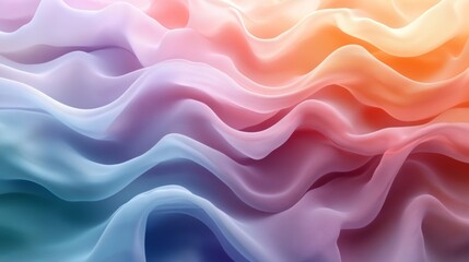 Fototapeta premium Soft Pastel Gradient Wavy Fabric Texture Flow Background