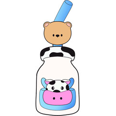 The illustration of a milk