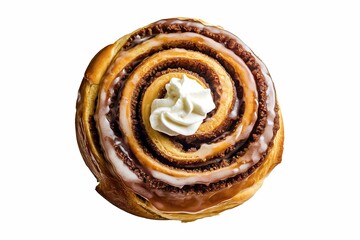 Fototapeta premium A photo of a baked good with a cinnamon-sugar filling