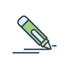 Color illustration icon for crayon